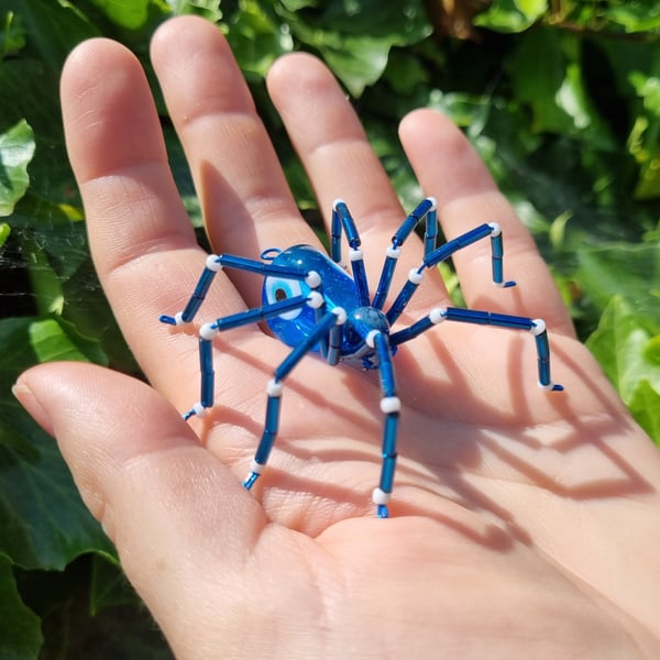 Hanging Glass Beaded Spider Decor