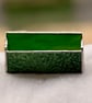 Stained glass business card holder - GREEN Van Gogh glass front