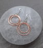  Copper Hoops With Sterling Silver Ear Wires Dangle Earrings - Image 4