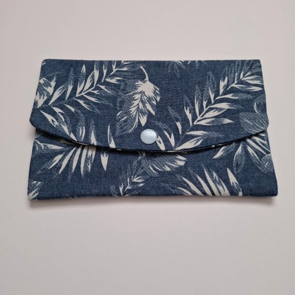 Blue and white envelope type pouch