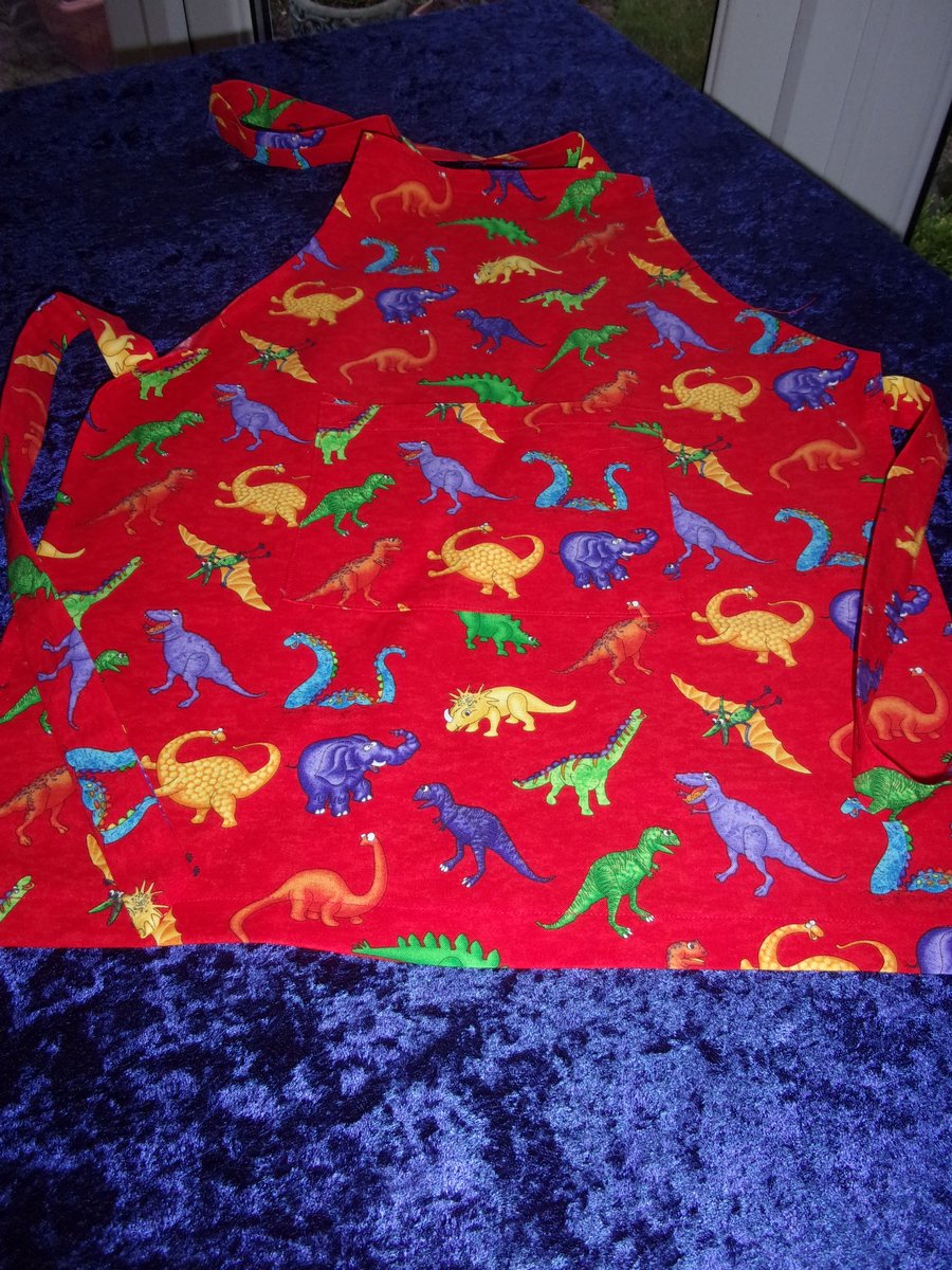 Childs Apron with Colourful Dinosaurs