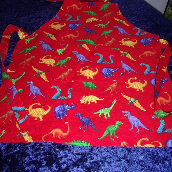 Childs Apron with Colourful Dinosaurs