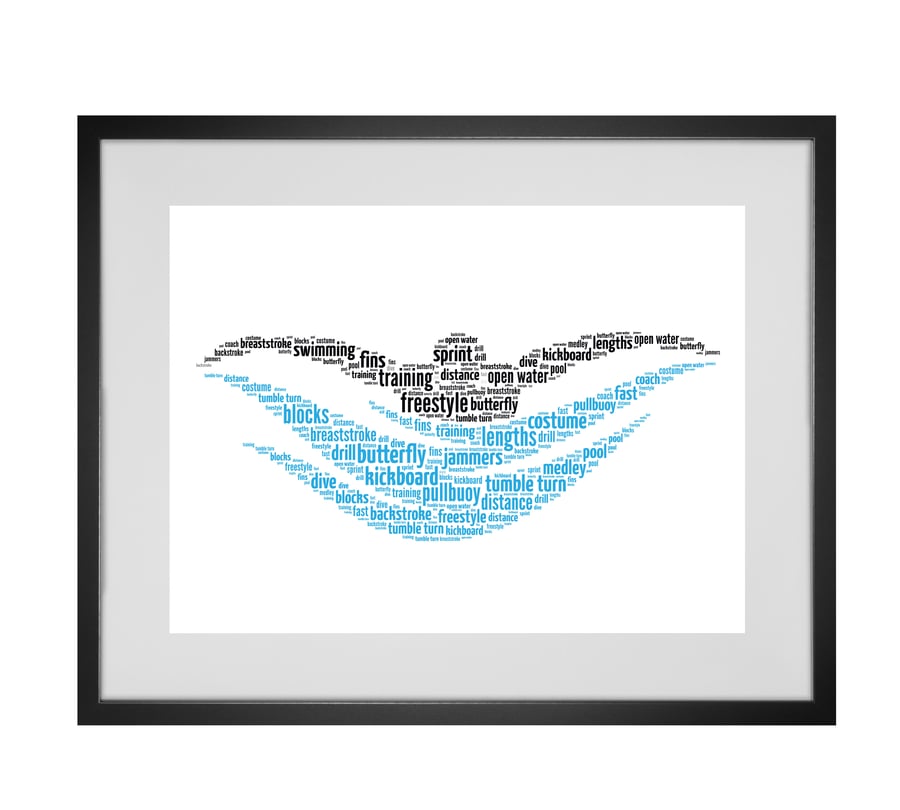 Personalised Swimming Swimmer Swim Design Word Art Gifts  