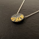 Dark Sun - Sterling Silver & 22ct Gold Keum-Boo Pendant