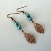 copper drop earrings