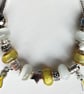 Cancer Awareness Charm Bracelet Yellow Glitter & White European 8" 20cms - Image 5