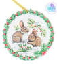 Rabbit mixed media hanging decoration. Rabbit ornament. Rabbit decoration. - Image 9