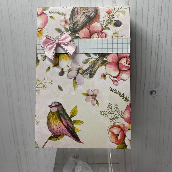 Bird and Roses Plain Notepad Bohemian collection PB16