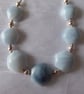 Blue Sky Sterling Silver Necklace featuring Hexagonal blue Opals - Image 3