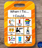 When I Tic I Could Orange Stripe PVC Card, Tourettes, Autism, ADHD