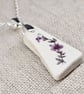 Sterling Silver Sea Pottery Floral Necklace – Purple Flower - Image 3
