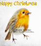 Exclusive Handmade Christmas Robin Greetings Card on Archive Photo Paper - Image 5