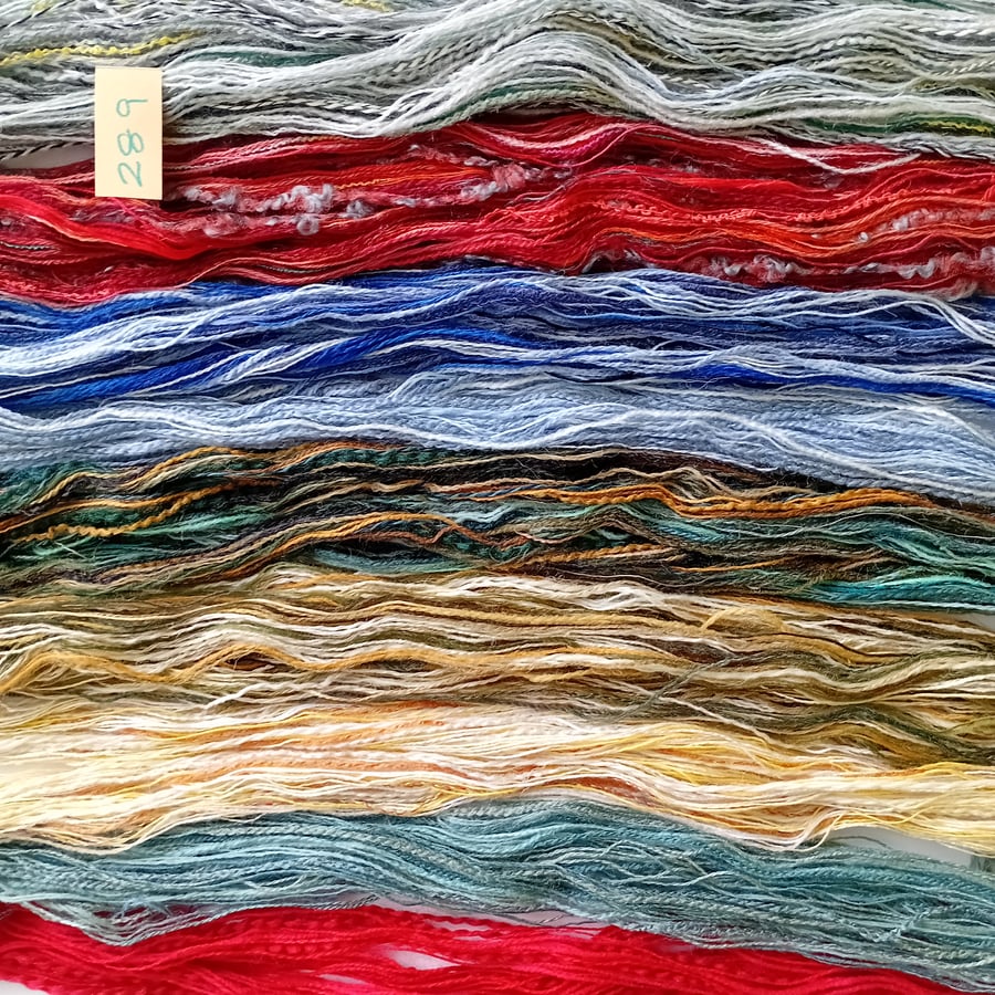 Weaving yarns, thrums and fibres, textured creative threads