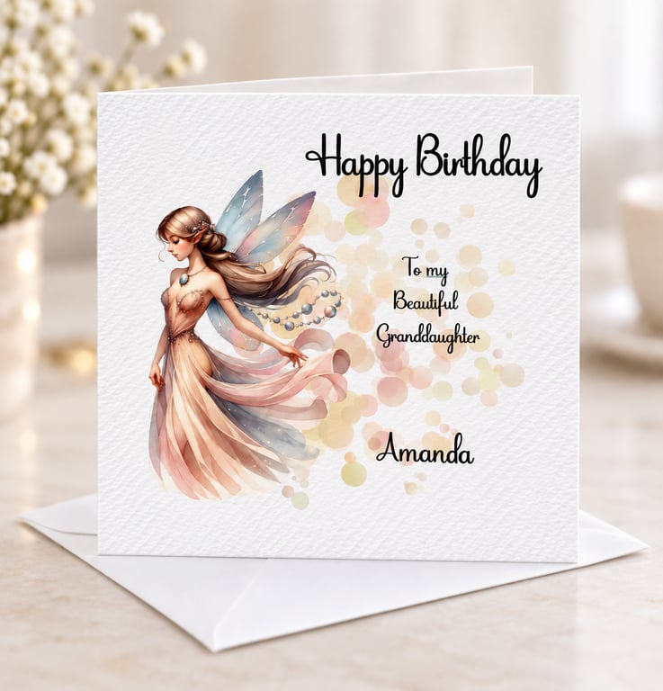 Fairy Birthday Card For Girl Happy Birthday Daughter Granddaughter Niece
