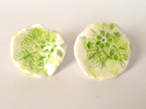 Fresh Green Porcelain Earrings