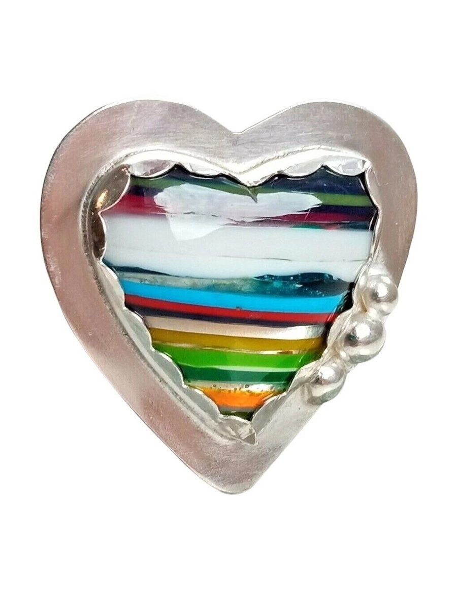 Surfite Heart Adjustable Ring Sterling Silver Jewellery Gift Upcycle Handmade