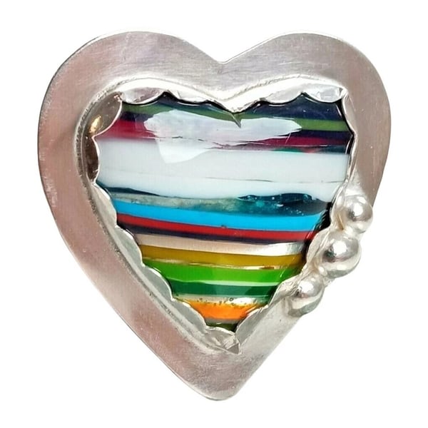 Surfite Heart Adjustable Ring Sterling Silver Jewellery Gift Upcycle Handmade