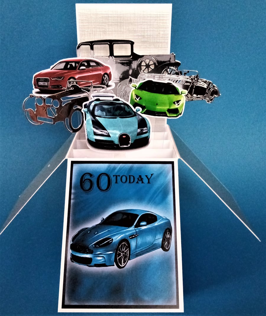 Men's 60th Birthday Card with Cars