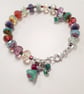 Moonflower Bracelet with Hand Wrapped Charms - Image 1