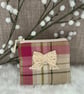 Tartan Coin Purse, Money Pouch, Zipped Purse, Purse, Card Holder, Lace Bow - Image 1