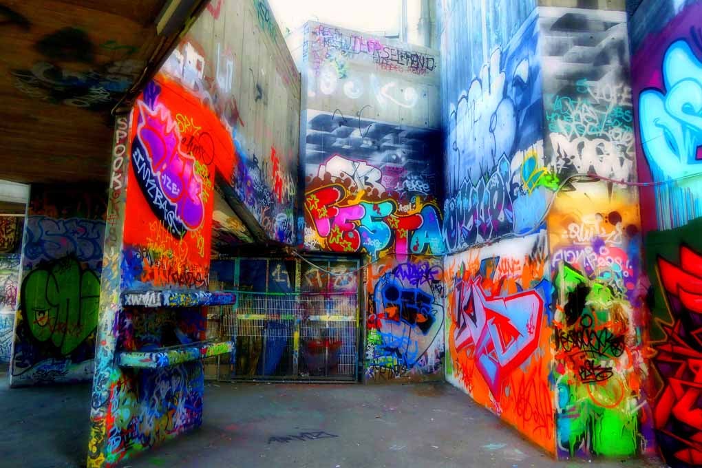 Southbank Skate Park Graffiti Street Art London 18"x12" Print