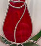 Stained glass red rose on white background - Image 7