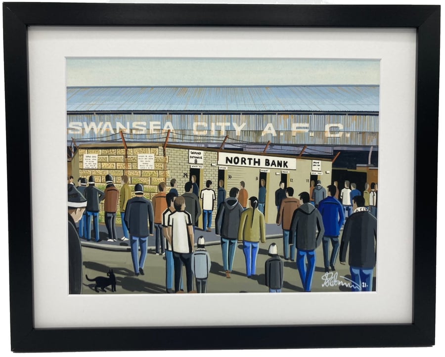 Swansea, Framed & Unframed Fine Art Print City Football FC, Retro Stadium Gift