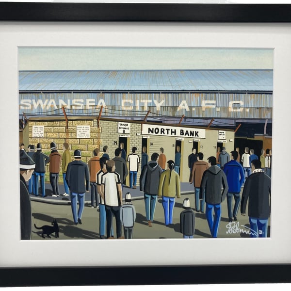Swansea, Framed & Unframed Fine Art Print City Football FC, Retro Stadium Gift