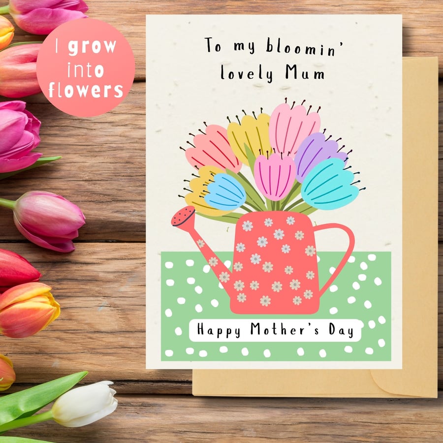 Plantable Mother's Day Card Card, Wildflower Seed Paper, Ecofriendly