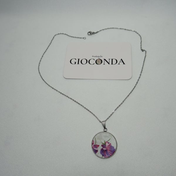 Hand Crafted Pretty Pendant - Made Using Liberty Print Fabric 