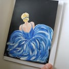 Ballet Dancer Greetings Card, Hand Painted, Original Painting, unique card