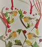 Set of 4 - Decoupaged Heart and Star Robin Christmas Decorations (Set E) - Image 1