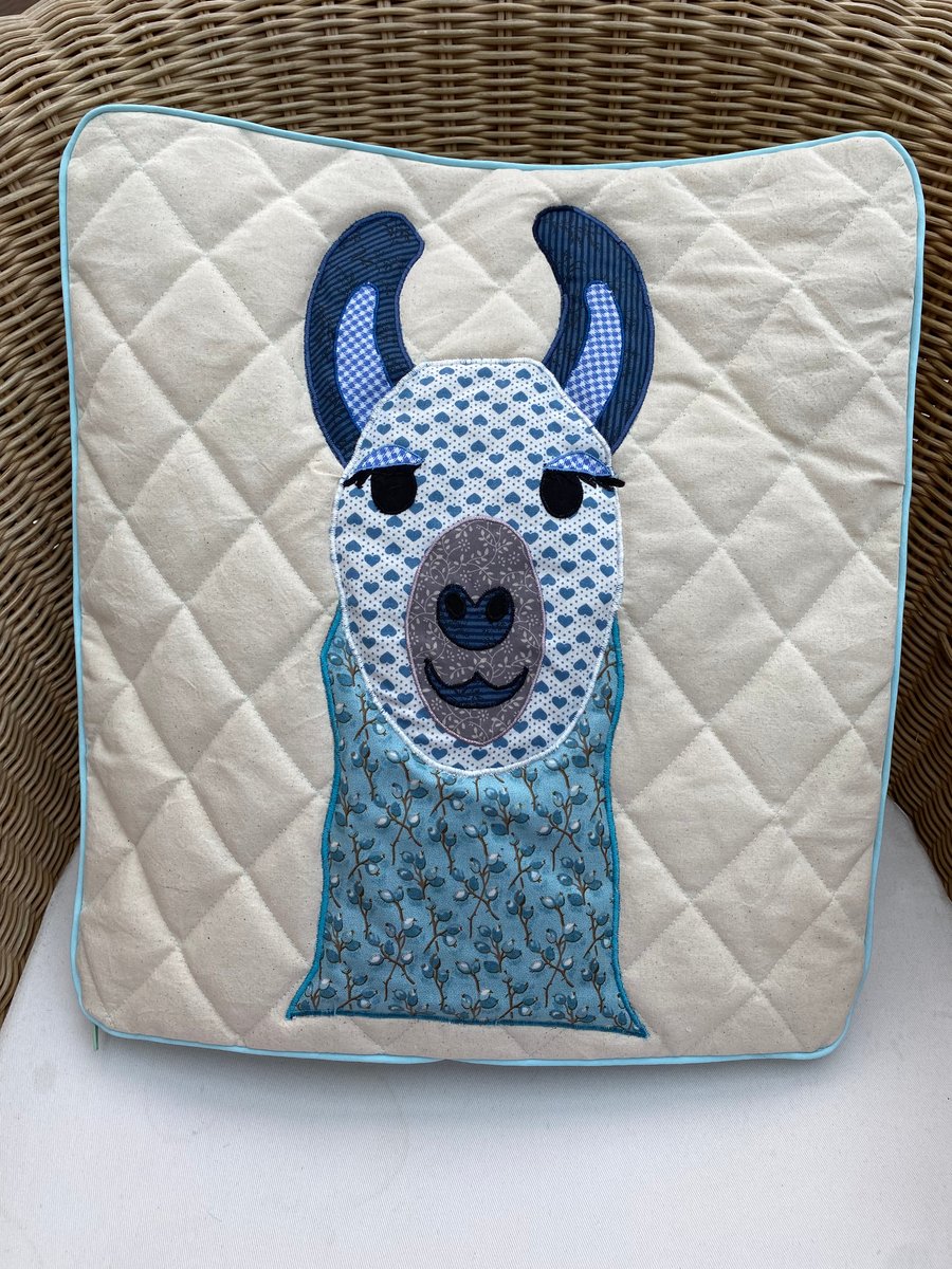 Animal Face Cushion Cover. Domesticated Pack Animals. Llama Jackass Pack Horse. 