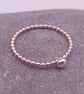 Skinny Gold Filled Ring with Sterling Silver Bead - Image 4