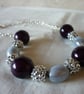 PLUM AND SILVER GREY NECKLACE.  531 - Image 2
