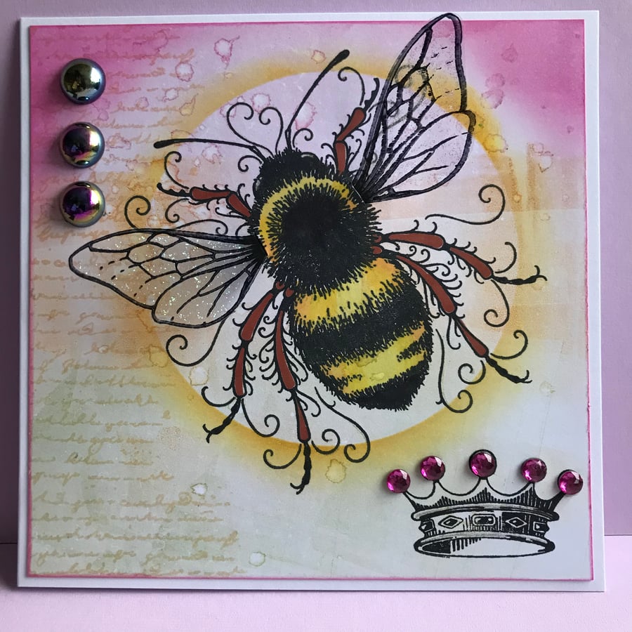 Bumble Bee Greetings Card - Blank Inside