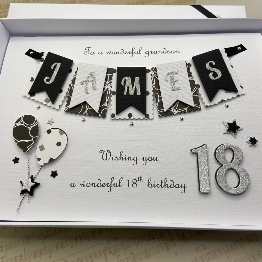 Personalised Handmade Birthday Card Son Grandson Dad Any Age 18 21 30 40 Boxed 