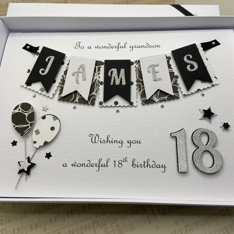 Personalised Handmade Birthday Card Son Grandson Dad Any Age 18 21 30 40 Boxed 