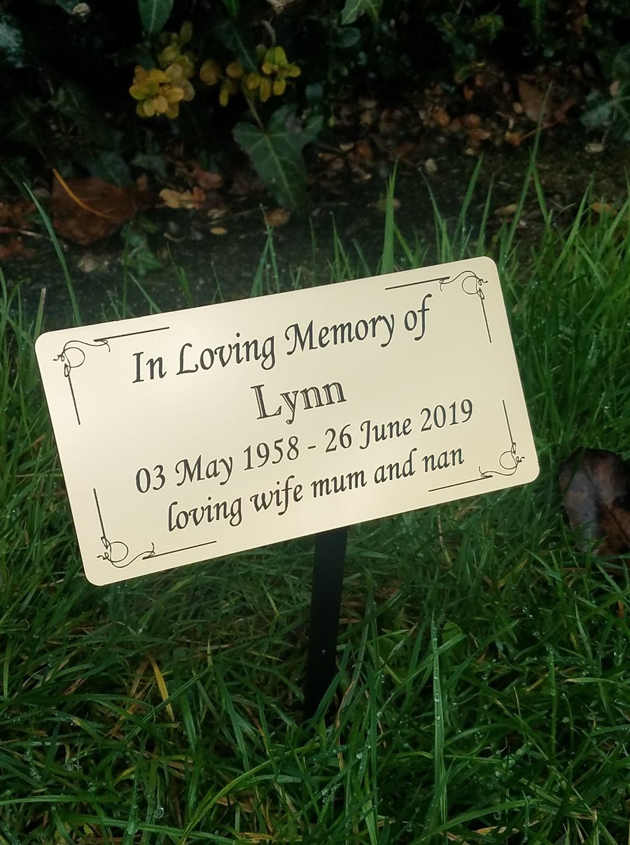 Grave Memorial Plaque Remembrance Marker Tree Dedication Marker Cemetery Plaque