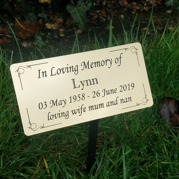 Grave Memorial Plaque Remembrance Marker Tree Dedication Marker Cemetery Plaque