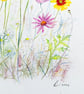 Wild Flowers Original Modern Botanical Watercolour Painting Colourful Botanical  - Image 7