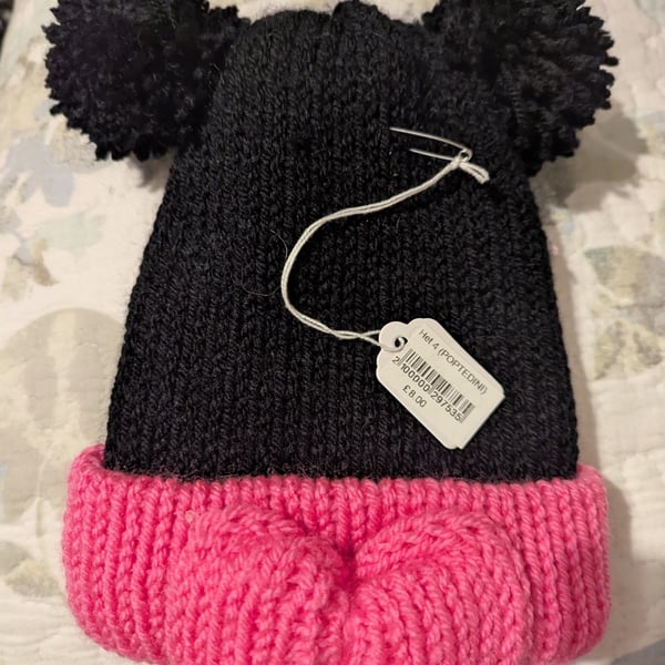 Minnie mouse inspired adult beanie