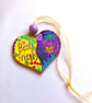 Best Friends hand painted gift heart