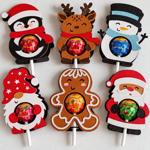 Christmas Themed Lollipop or Chocolate Holders. Christmas Stocking Fillers. 