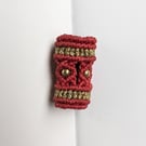 Micromacrame dread bead (Red gold)