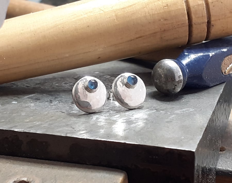 Silver stud earrings, silver topaz stud earring, silver earrings