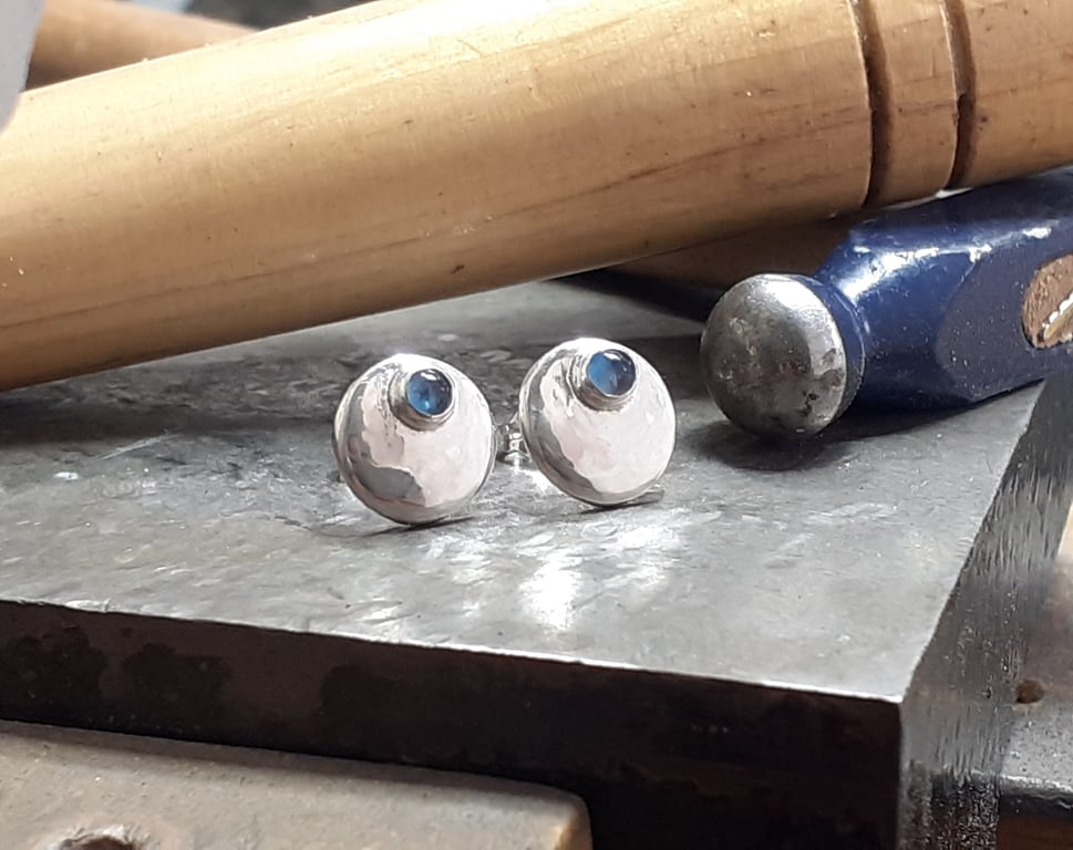 Silver stud earrings, silver topaz stud earring, silver earrings