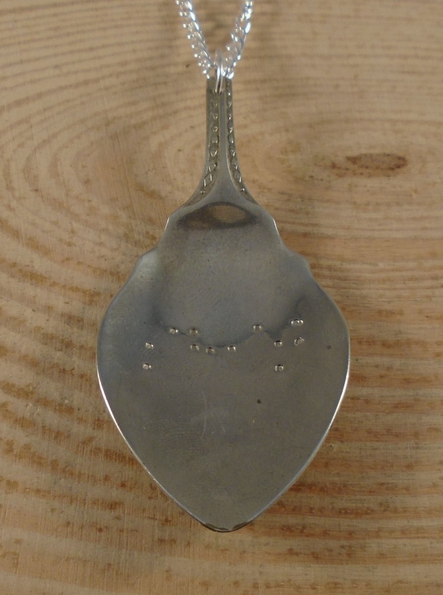 Upcycled Silver Plated Braille Expletive Necklace SPN062007
