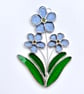 Stained Glass Forget Me Not Suncatcher - Hanging Window Decoration 