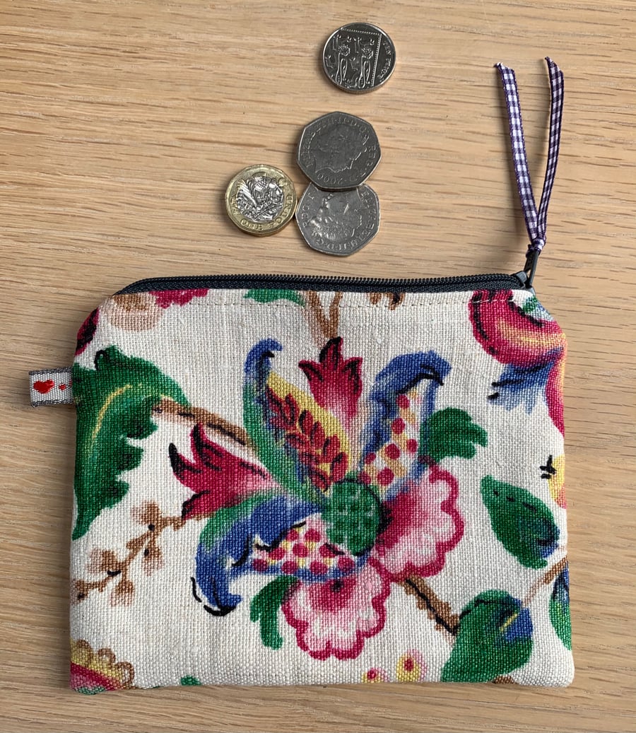 Vintage linen coin purse